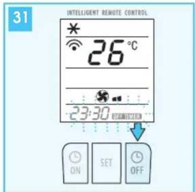 31 INTELLIGENT REMOTE CONTROL * 26°C - - 23:30 ON SET OFF