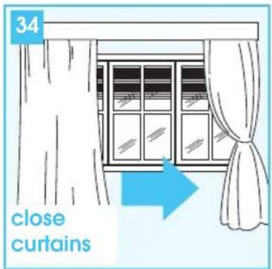 34 close curtains