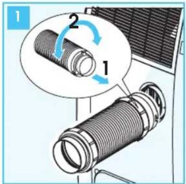 Diagram showing a mechanical assembly with labeled parts and directional arrows indicating rotation or movement.