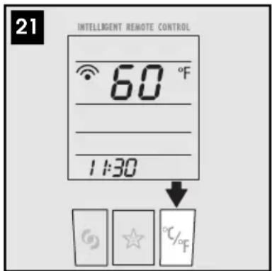 21 INTELLIGENT REMOTE CONTROL 60 °F 1:30 © ☆ °C/°F