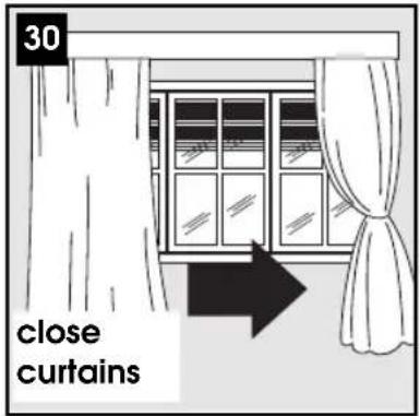 30 close curtains