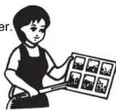 Illustration of a person holding a photo album with multiple small images (no text or symbols visible)