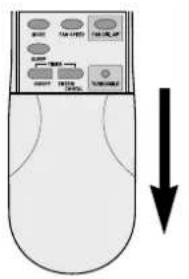Diagram of a computer mouse with control panel and downward arrow indicating action or download