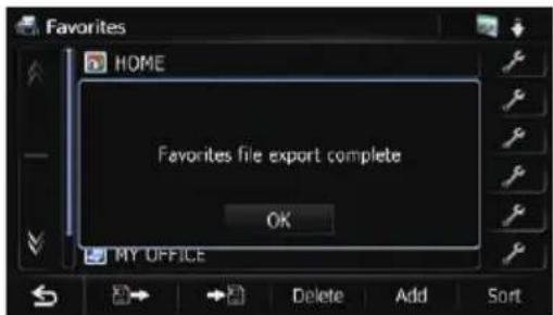 Favorites HOME Favorites file export complete OK MY OFFICE