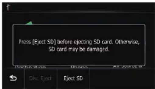 Press [Eject SD] before ejecting SD card. Otherwise, SD card may be damaged.