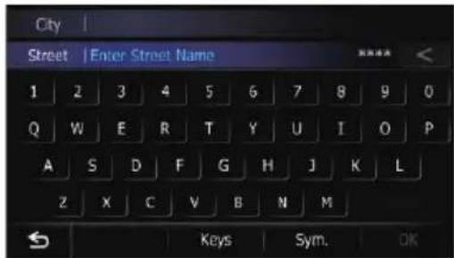 City Street | Enter Street Name 1 2 3 4 5 6 7 8 9 0 Q W E R T Y U I O P A S D F G H J K L Z X C V B N M Keys Sym. OK