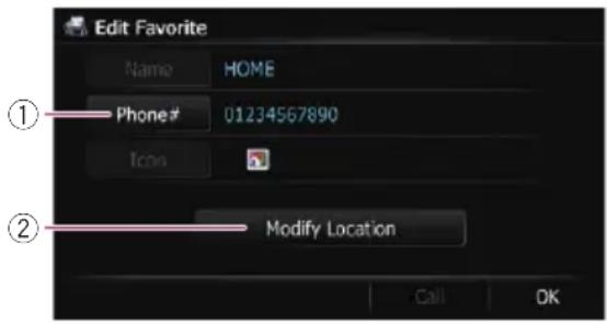 Edit Favorite Name HOME Phone# 01234567890 Icon Modify Location Call OK
