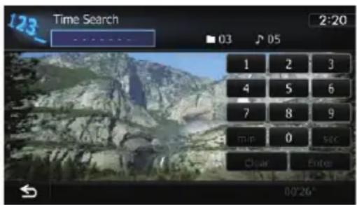 123 Time Search 03 05 1 2 3 4 5 6 7 8 9 min 0 sec Clear Enter 00:26"