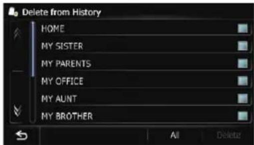Delete from History HOME MY SISTER MY PARENTS MY OFFICE MY AUNT MY BROTHER All Delete