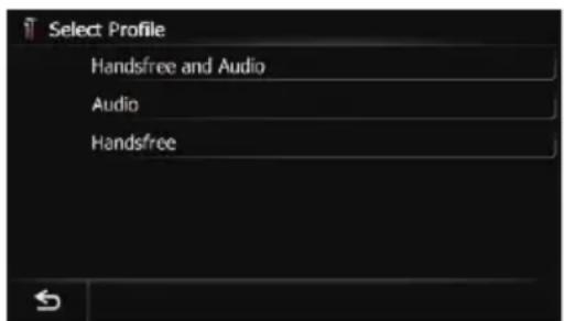 Select Profile Handsfree and Audio Audio Handsfree