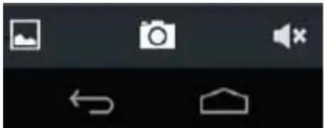 Mobile phone status bar with icons for photo, camera, speaker, refresh, and home (no text or symbols)