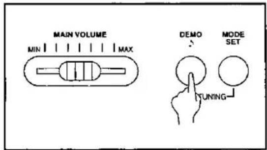 MAIN VOLUME MIN | | | | | | MAX DEMO MODE SET TUNING