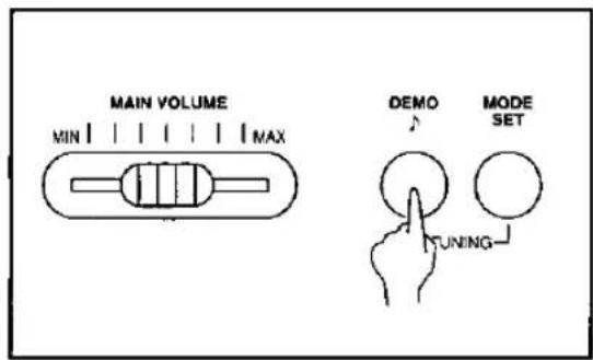 MAIN VOLUME MIN | | | | | | MAX DEMO MODE SET TUNING