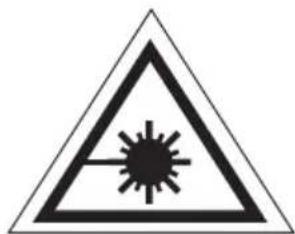 Warning sign with black triangular triangle and central explosion symbol