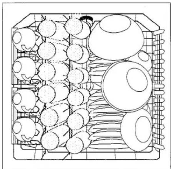 Top-down schematic of a multi-tiered storage unit with circular components and mesh grids (no text or labels)