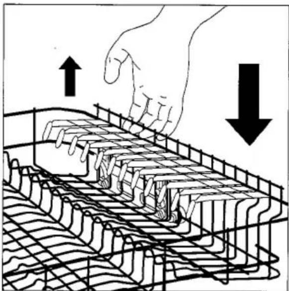 Diagram showing a hand pressing down on a grid structure with arrows indicating upward and downward motion (no text or symbols)