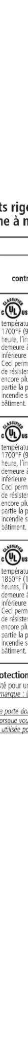 s rigou ne à m contr CL UL US températu 1700°F (9 heure), l'incendie s bâtiment. CL UL US températu 1700°F (9 heure), l'incendie s bâtiment. CL UL US températu 1850°F (1 heure), l'incendie s bâtiment. CL UL US températu 1850°F (1 heure), l'incendie s bâtiment. CL UL US températu 1850°F (1 heure), l'incendie s bâtiment. CL UL US températu 1850°F (1 heure), l'incen- demeure plus- partie la p incendie s bâtiment. CL UL US températu 1850°F (1 heure), l'incen- demeure plus- partie la p incendie s bâtiment. CL UL US températu 1850°F (1 heure), l'incen- demeure plus- partie la p incendie s bâtiment. CL UR US températu 1850°F (1 heure), l'incen- demeure plus- partie la p incendie s bâtiment. CL UR US températu 1850°F (1 heure), l'incen- demeure plus- partie la p incendie s bâtiment. CL UR US températu 1850°C (1) heure), l'incen- demeure plus- partie la p incendie s bâtiment. CL UR US températu 1850°C (1) heure), l'incen- demeure plus- partie la p incendie s bâtiment. CL UR US températu 1850°C (1) heure), l'incen- demeure plus-