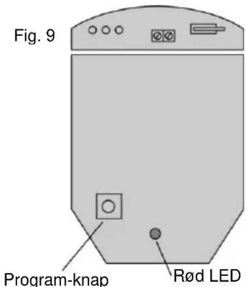 Fig. 9 Program-knap Rød LED