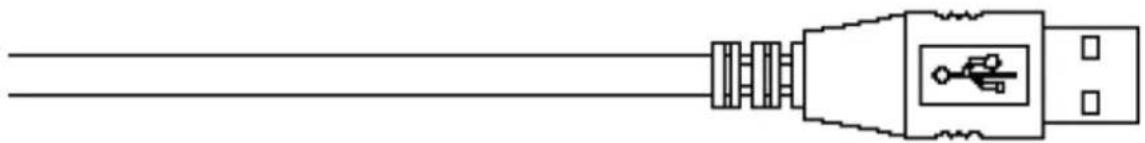 Pure diagram of a USB connector with internal cable and connector (no text or symbols)