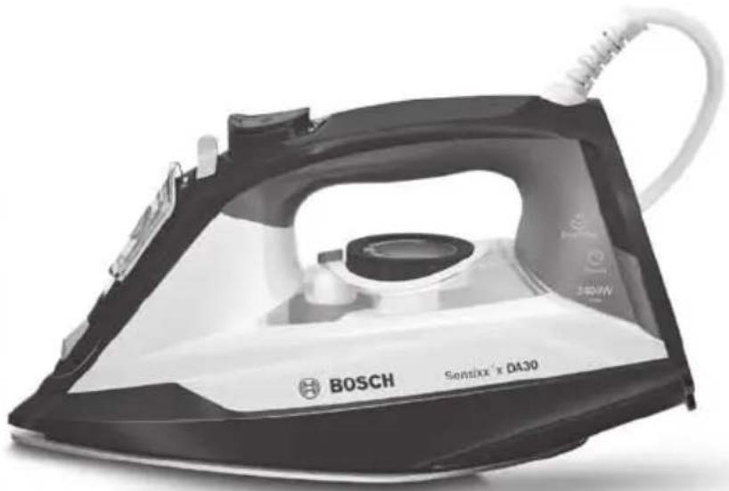 Black and white image of a Bosch 1900/DA30 iron (no visible text or symbols on body)