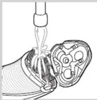Diagram of a medical procedure showing fluid flow from a pipette into a device (no text or labels)