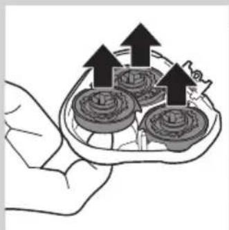 Illustration of a hand holding a tray with three food items, each containing an upward arrow (no text or symbols)