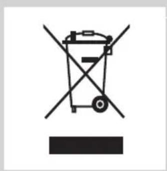 Symbol of a trash bin with crossed lines indicating no waste or discharge, and a solid black rectangle below (no text or labels)