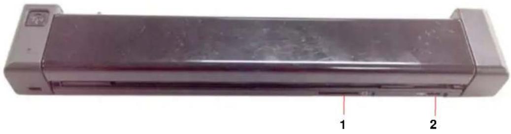 Exterior view of a refrigerated air conditioner unit with labeled parts (1 and 2), no other text or symbols visible.