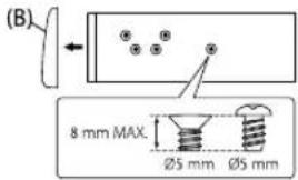 (B) 8 mm MAX. Ø5 mm Ø5 mm