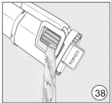 Illustration of a mechanical device pouring liquid into a container (no text or symbols visible).