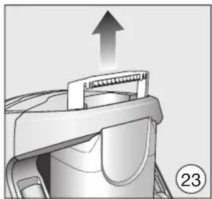 Mechanical component diagram showing a piston-like structure with an upward arrow, no text or symbols present.