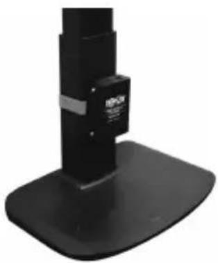Close-up of a black mechanical device with a base, no visible text or symbols