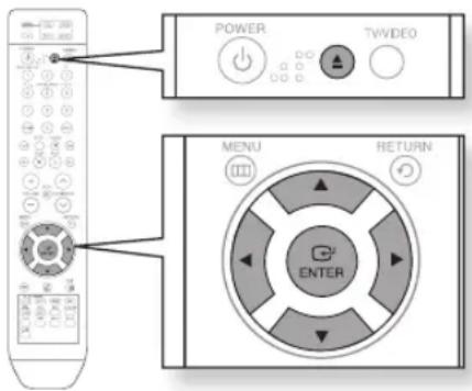 POWER TVVIDEO MENU RETURN ENTER