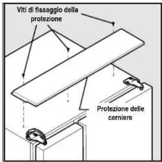 Viti di fissaggio della protezione Protezione delle cerniere