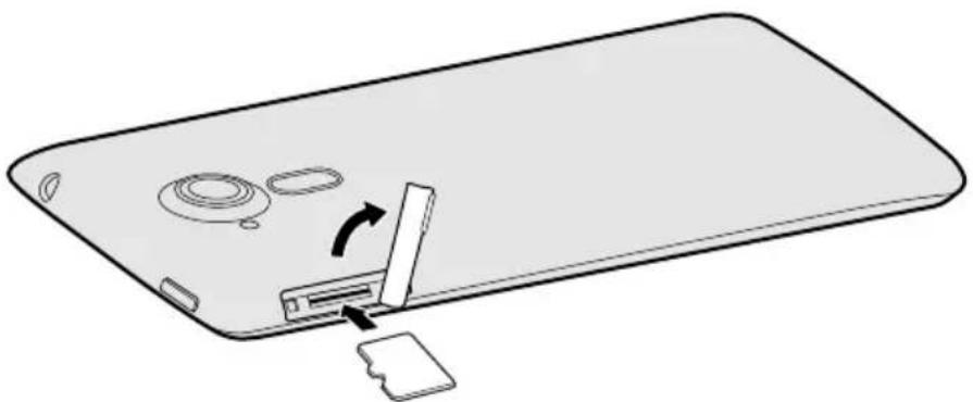 Diagram of a smartphone showing the internal components of a device, including a USB drive and a separate card (no text or symbols present)