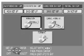 DO NOT VIEW SET UP HOLD NOT VIEW SET UP FIND NOT VIEW SET UP HOLD SET UP DVD SET UP DISC SET UP 3X SET UP FINAL VIEW MINI GAIN: FINAL EX. FINAL VIEW FINAL VIEW SET UP ENTER SELECT WITH ( ◆•• ) THEN PRESS (ENTER) DATA SELECT PRESS (SET UP) TO EDIT