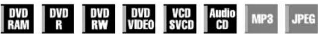 DVD RAM DVD R DVD RW DVD VIDEO VCD SVCD Audio CD MP3 JPEG