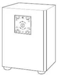 Line drawing of a simple white cabinet with a circular vent on the front panel (no text or symbols)