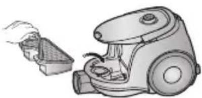 SAMSUNG VCMA15QS - DE STOFOPVANGBAK LEGEN - 16