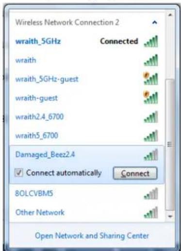 Wireless Network Connection 2 wraith_5GHz Connected wraith wraith_5GHz-guest wraith-guest wraith2.4_6700 wraith5_6700 Damaged_Beez2.4 Connect automatically Connect 8OLCVBM5 Other Network Open Network and Sharing Center