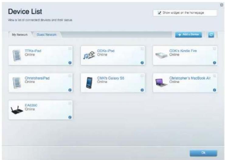 LINKSYS EA6350 - Liste des périphériques - 1