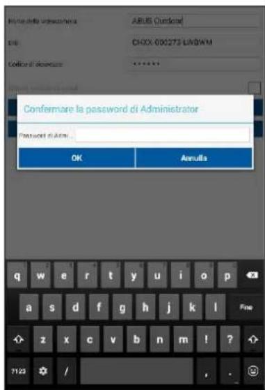 Conferrare la password di Administrator Password si Aneulla... OK Anulla