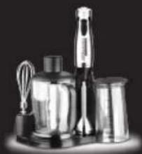 Black and white photo of various kitchen utensils including a whisk, condenser, and stand (no text or symbols visible)