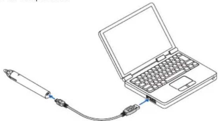 NEC UM361Xi - Carregando a caneta estilete - 1