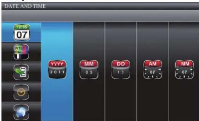 DATE AND TIME 12:35 07 YYYY 2011 MM 05 DD 13 AM 07 MM 07