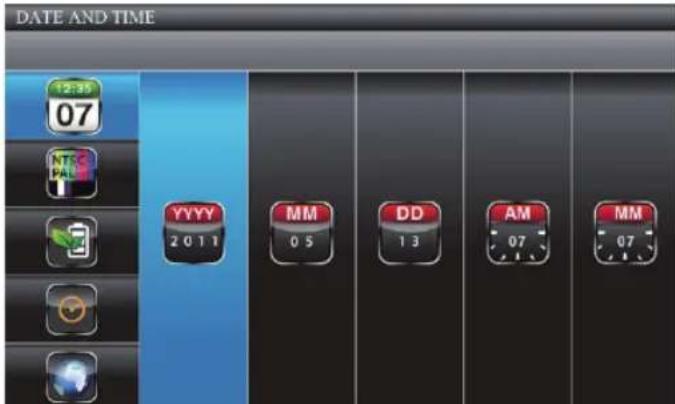 DATE AND TIME 12:35 07 YYYY 2011 MM 05 DD 13 AM 07 MM 07