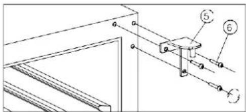 Technical diagram showing a mechanical assembly with labeled components ⑤ and ⑥, including a sliding mechanism.