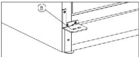 Technical diagram showing a structural joint with labeled components and dimension lines