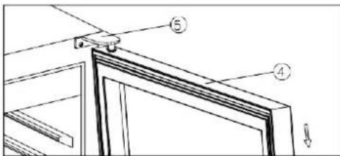 Technical diagram showing labeled components of a door frame assembly with numbered parts 4 and 5