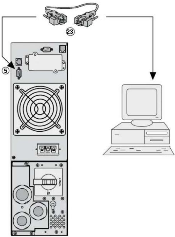 Diagram showing computer setup with labeled components including a power adapter, fan, and monitor connected to a desktop computer.